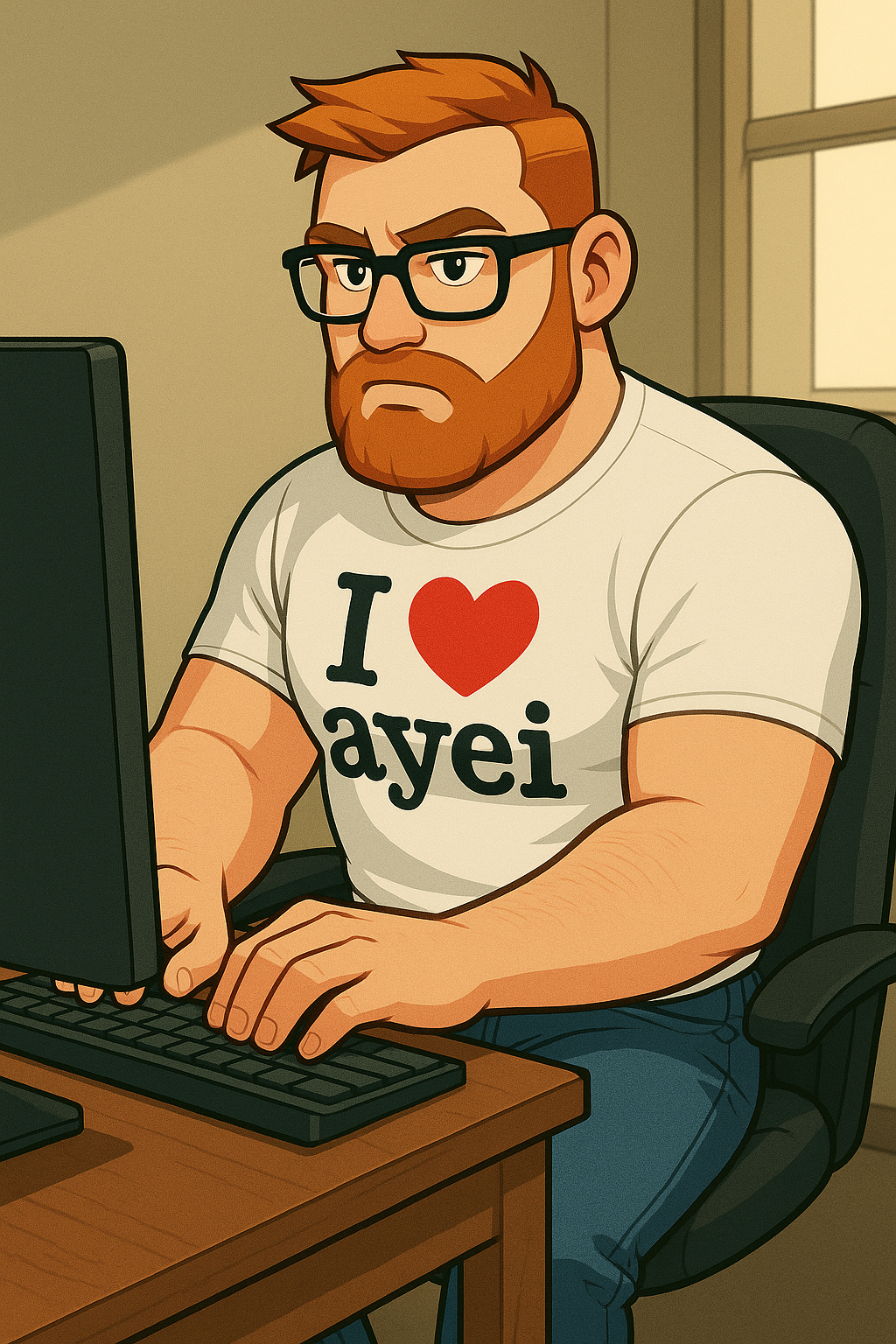 NAWT AYEI at desk